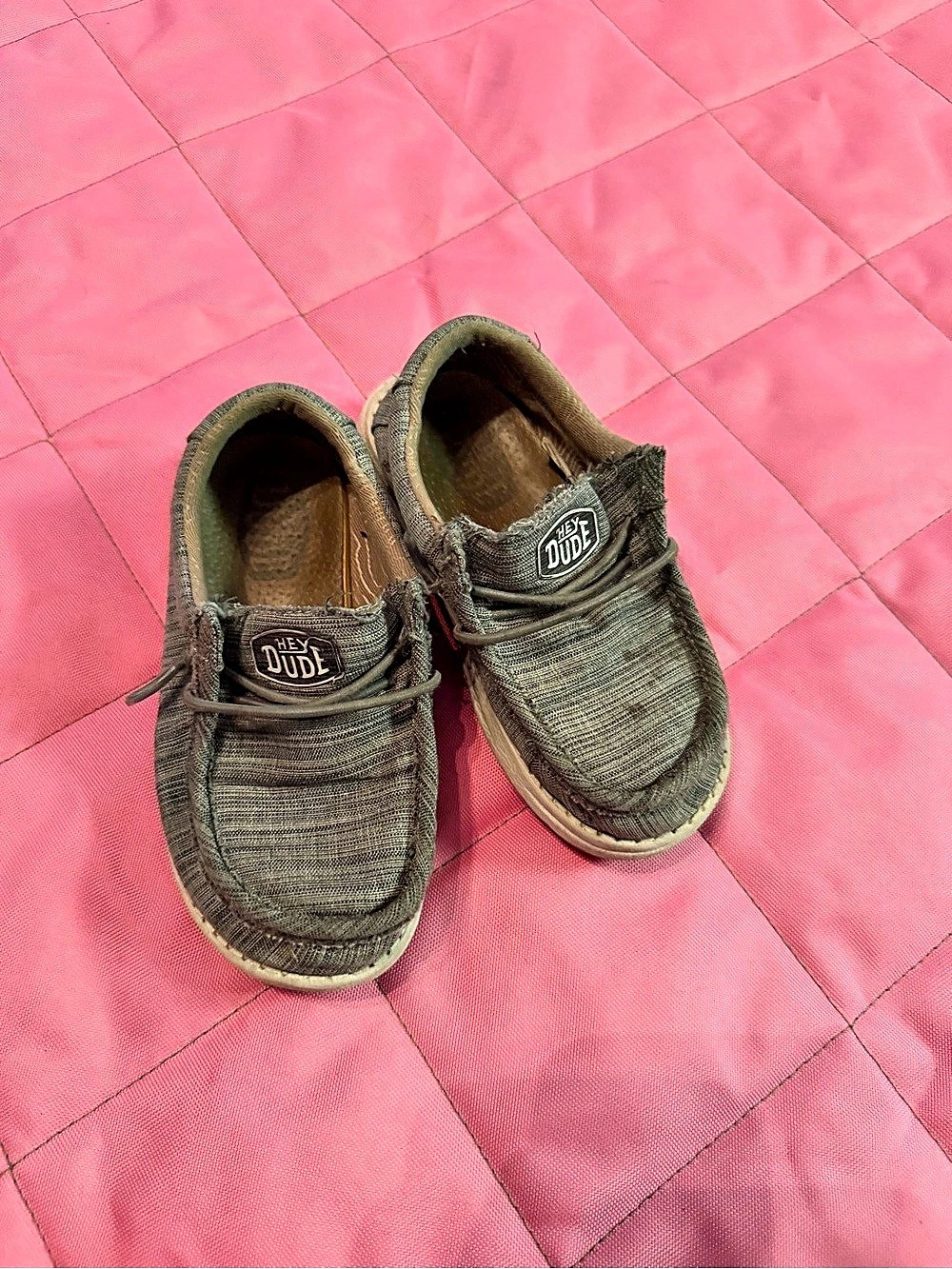Hey Dude Wally Youth Stretch Gray Sneakers Girls US 10